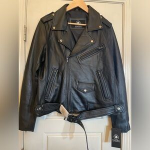 Women's Whet Blu Rebel Leather Motorcyle Jacket/ size XL